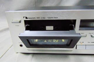 Vintage Nakamichi 480 2 Head Audiophile Cassette Deck Player Silver Face 4