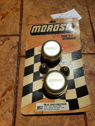 Vintage Moroso Gold Anodized Valvecover Breathers Nos