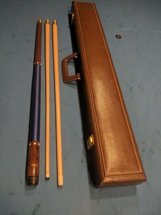 Old Schmelke Cue - 2 Matched Shafts (pool And Snooker) - Vintage 1x2 Box Case