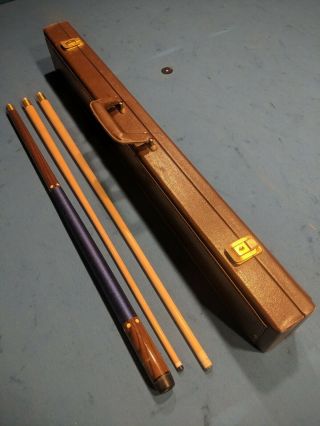 Old Schmelke Cue - 2 matched shafts (pool and snooker) - vintage 1x2 box case 2