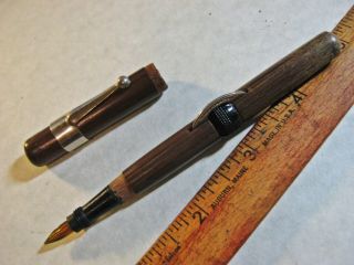 Vtg Japanese Glass Nib Bamboo Crescent Filler Fountain Pen 4 Parts