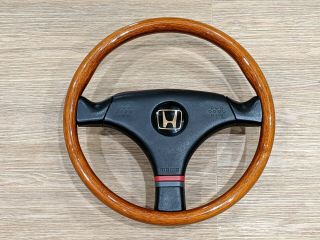 Rare Honda Momo Wooden Steering Wheel Civic Crx Edm Jdm Ef9 Ec Ed Ee Ef