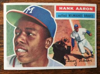 1956 Topps Hank Aaron Baseball Card No Creases - - Vintage
