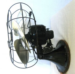 Antique Ge Art Deco Vintage Oscillating Electric Fan - A,  - Wall Mountable