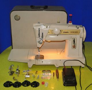 Rare Vintage Singer 431g Sewing Machine Accessories And Case Runs Well