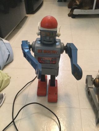 Vintage Rare Toy Marx Battery Operated Robot Mr Mercury Metal