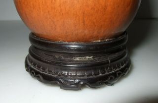 Antique Chinese Gourd Cricket Box Carved Dragon Top Lid 6