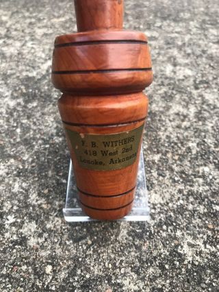 F.  B.  Withers Duck Call,  Lonoke,  AR - Rare,  Vintage,  Collectible 5