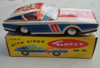 Vintage China Litho Friction Tin Toy Racing Car 17 Mod.  Mf 257 W/box
