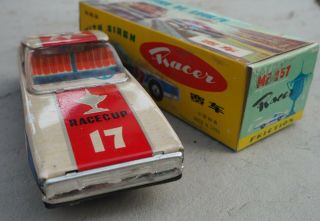 Vintage China Litho Friction TIN TOY RACING CAR 17 MOD.  MF 257 w/Box 2