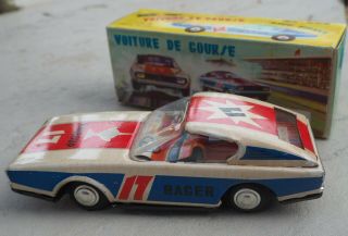 Vintage China Litho Friction TIN TOY RACING CAR 17 MOD.  MF 257 w/Box 3