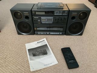 Vintage Boombox Ghetto Blaster Dual Cassette Cd Panasonic Rx - Dt680