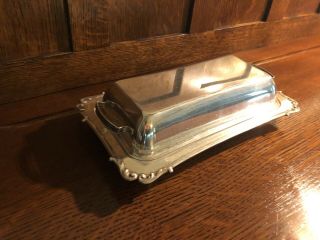 Vintage STERLING SILVER COVERED BUTTER DISH 2