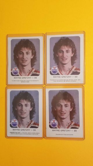 Complete Set Of 4 - 1981 Oilers Red Rooster Wayne Gretzky Long Hair Very Rare