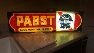 Pabst Blue Ribbon Beer Vintage Electric Sign Raised Lettering Breweriana Barware 6