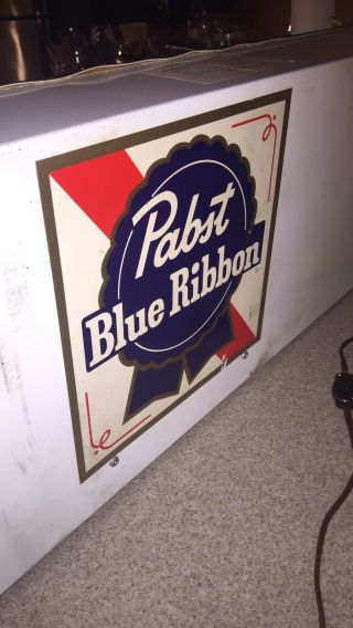 Pabst Blue Ribbon Beer Vintage Electric Sign Raised Lettering Breweriana Barware 7