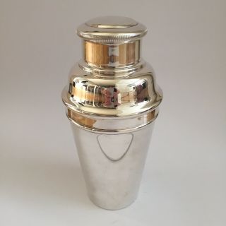 Vintage Silver Plated Cocktail Shaker Art Deco W.  Suckling 1930’s