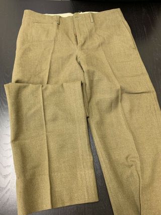 Ww2 U.  S.  Army Issue Wool Trousers,  Sz 34 " Waist - G.  I.  - No Holes,  A,