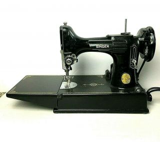 Vintage 1950 Singer Featherweight Sewing Machine 221 - 1 Accessories & Case