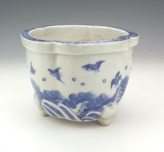 Antique Chinese Porcelain - Oriental Bird Decorated Vase On Tripod Feet 5