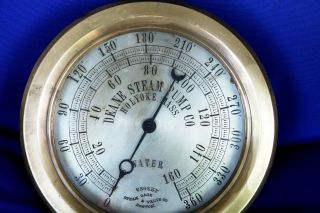 Antique Crosby Steam Gauge.  Large & Heavy With A Beautifully Dial.