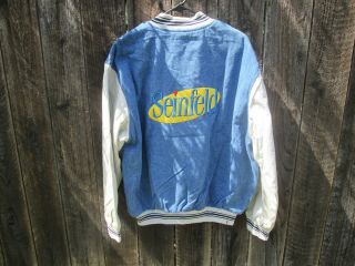 Seinfeld Vintage Unworn Two - Tone Denim Baseball Crew Jacket