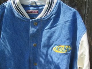 SEINFELD Vintage Unworn Two - Tone Denim Baseball Crew Jacket 3