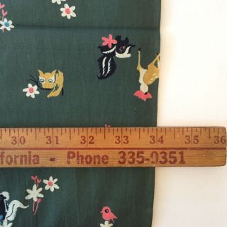 Vintage 1950s Novelty Print Disneyland Fabric 5.  5 Yards Rare Disney Bambi Fabric 8