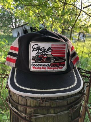 Vtg Dale Earnhardt 3 Side Stripes Goodwrench Racing Team Trucker Hat 1987