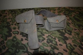 Wwii British Raf Webley Holster,  Ammo Pouch,  Belt,  And Lanyard P37
