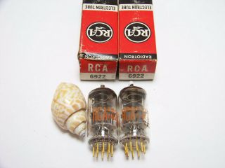 Matched Pair 2 Gold Pin Siemens Rca 6922 E88cc (6dj8) Vtg Oem Tube Part Nos Nib