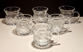 6 Vintage Waterford Crystal Punch Cups Mugs Made In Ireland
