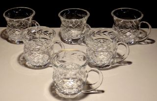 6 VINTAGE WATERFORD CRYSTAL PUNCH CUPS MUGS MADE IN IRELAND 2
