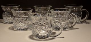 6 VINTAGE WATERFORD CRYSTAL PUNCH CUPS MUGS MADE IN IRELAND 3
