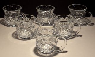 6 VINTAGE WATERFORD CRYSTAL PUNCH CUPS MUGS MADE IN IRELAND 4
