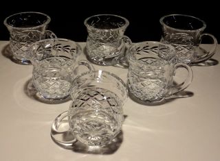 6 VINTAGE WATERFORD CRYSTAL PUNCH CUPS MUGS MADE IN IRELAND 5