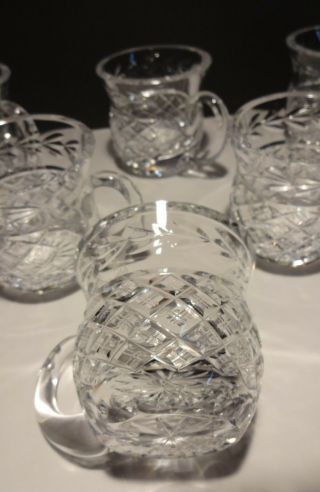 6 VINTAGE WATERFORD CRYSTAL PUNCH CUPS MUGS MADE IN IRELAND 6