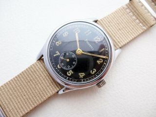 FANTASTIC RARE BLACK HELVETIA GERMAN DH MILITARY VINTAGE WW2 WATCH FROM 1940 ' S 6