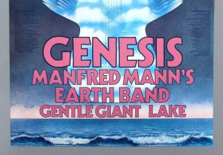 GENESIS,  GENTLE GIANT - mega rare vintage 1977 concert poster 3