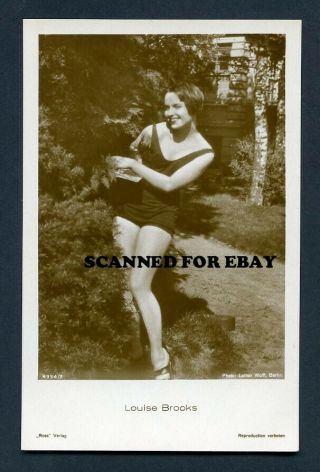 Louise Brooks Sexy Legs Swimsuit Orig Vintage 1920s Ross Verlag Photo Postcard