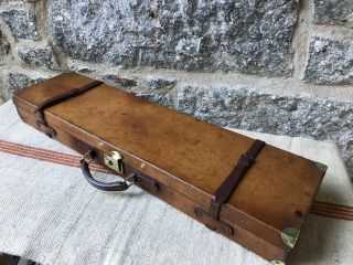 An Antique Tan Leather Gun Case 2