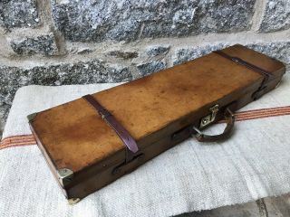 An Antique Tan Leather Gun Case 3