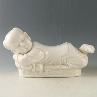 Chinese Dehua Porcelain Handmade Carved Kid Statue Gl1050