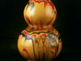 7.  1 Inches Chinese Ming Dy Mixed Glaze Porcelain Gourd Vase M015 5