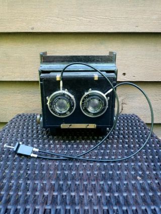 Antique Custom Stereo Camera 5x7 (graflex?)