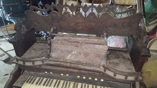 Antique Weaver & Piano Co Wooden Pump Organ Viola Echo Dulcet Stops 2