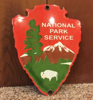 Vintage National Park Service Porcelain Recreational Sign