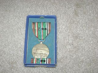 Type - 1 Us Navy European African Middle Eastern Campaign Medal Slot Brooch Ww2