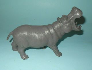 1960s Marx Jungle Play Set Large Hard Plastic 6 Inch Hippopotamus Figure