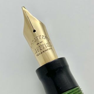 VINTAGE SHEAFFER’S OVERSIZE BALANCE FOUNTAIN PEN JADE GREEN LIFETIME WHITE DOT 4